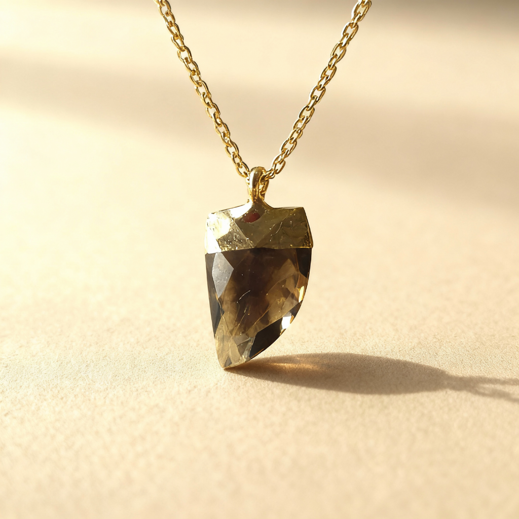 Grounded Radiance: Smoky Quartz Pendant Necklace