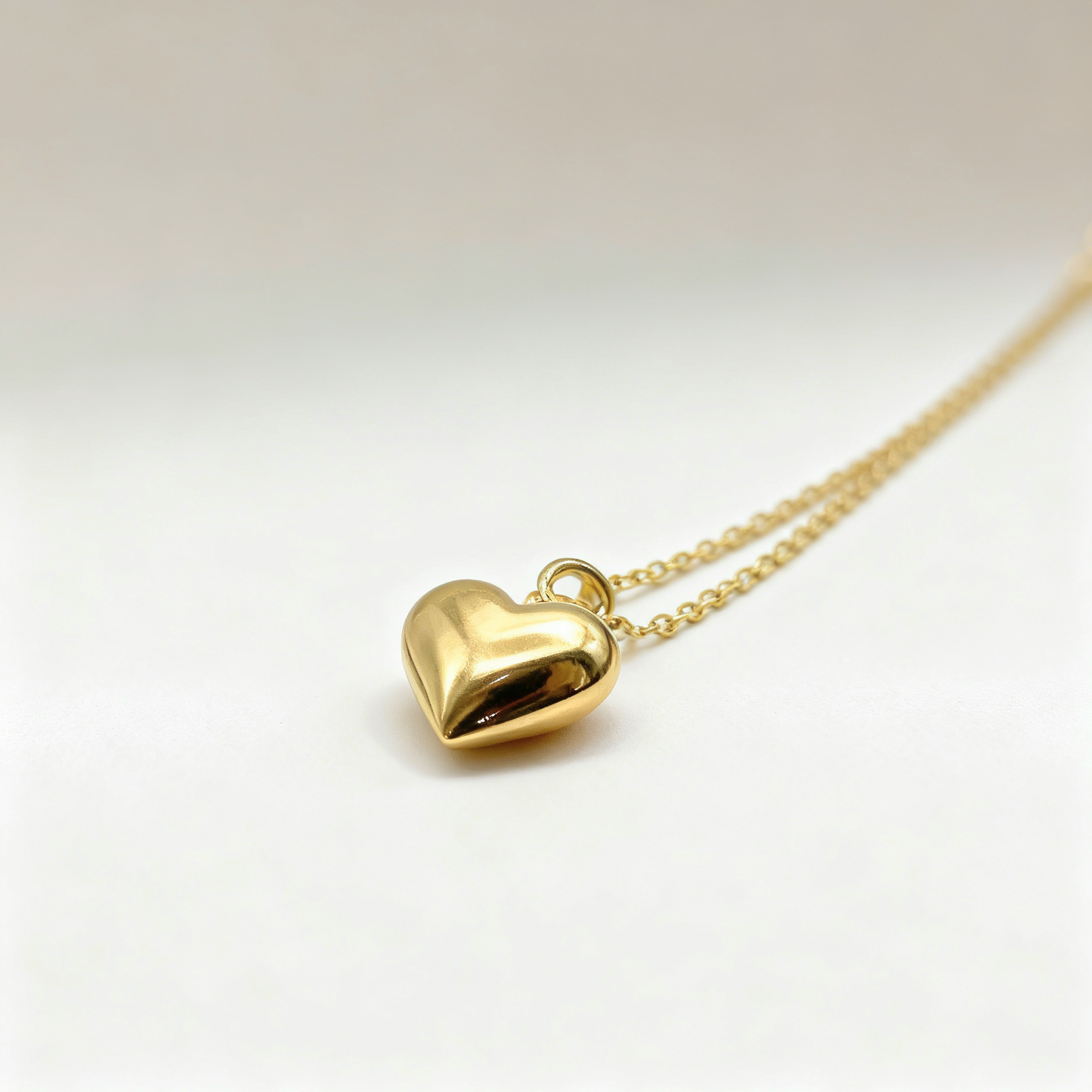 Puffed Heart Pendant Necklace