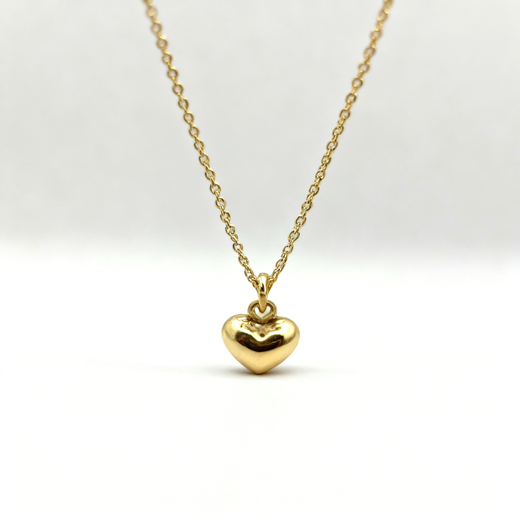 Puffed Heart Pendant Necklace