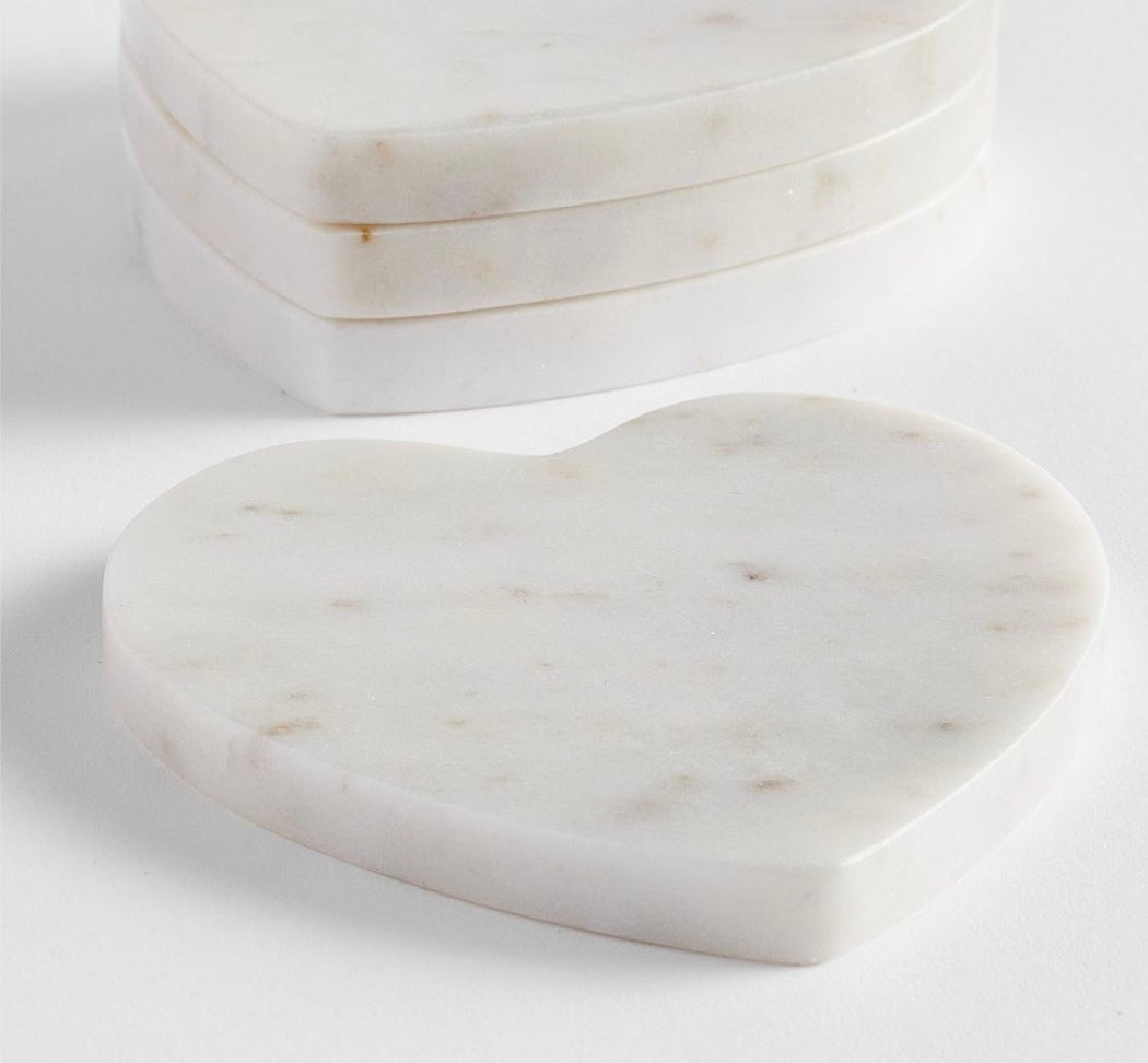 Alabaster Heart Coasters