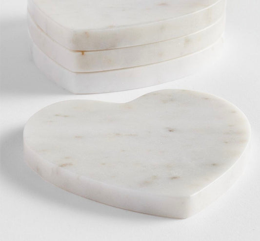 Alabaster Heart Coasters