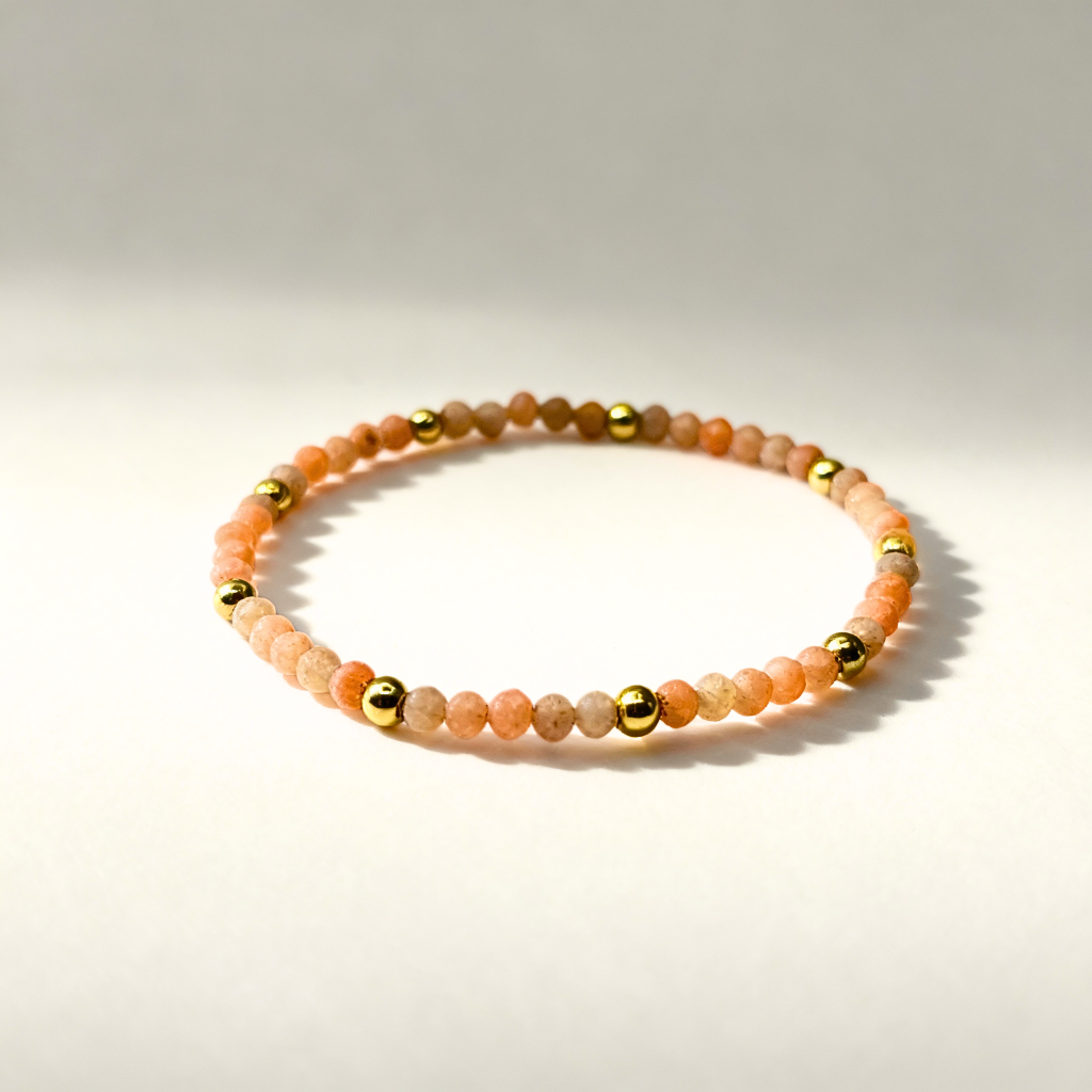 Sweet Balance: Rhodochrosite & Gold-Filled Bracelet