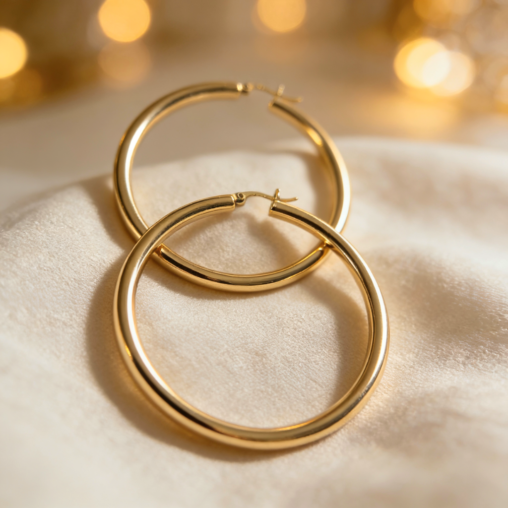 Essential Gold Hoops: 60mm