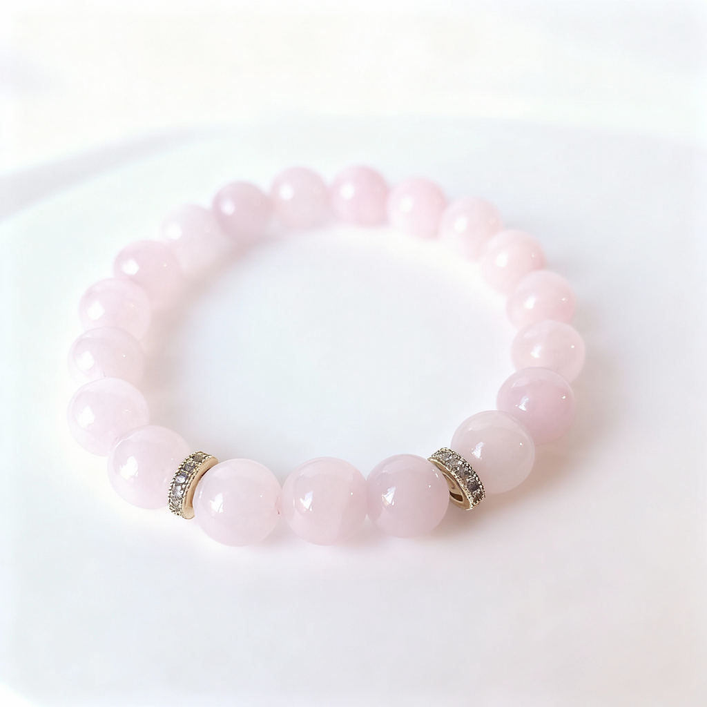 Rose Quartz Double Pave Bracelet