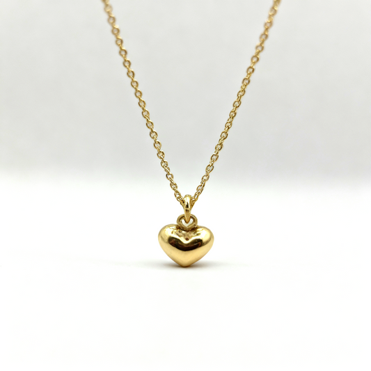 Puffed Heart Pendant Necklace